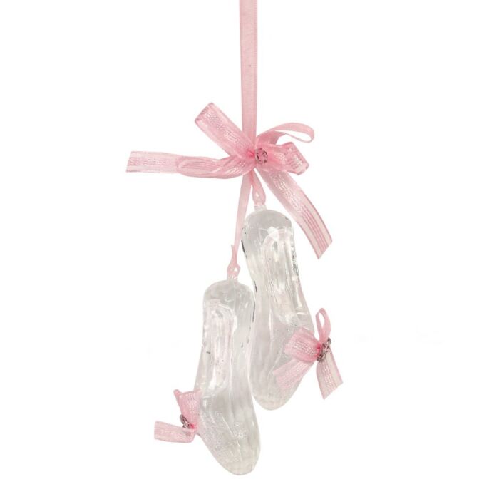Gisela Graham Acrylic Pink Ribbon Ballet shoes